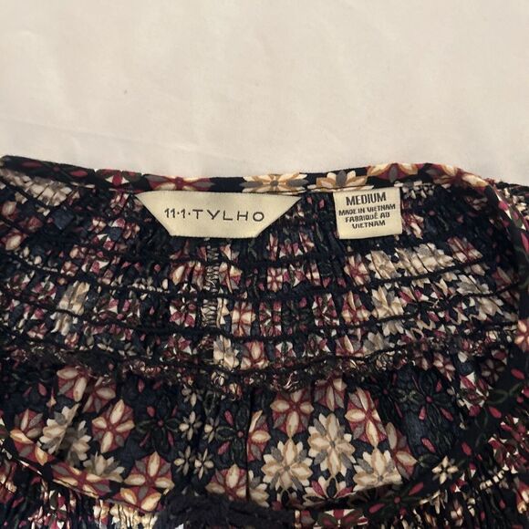 11 1 Tylho Anthropologie Blouse Size M Multicolor Floral - Picture 8 of 9